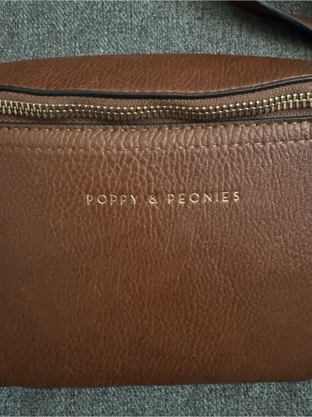 Poppy & Peonies Sidekick chestnut Brown Pebbled Leather Crossbody Bag - Picture 2 of 15
